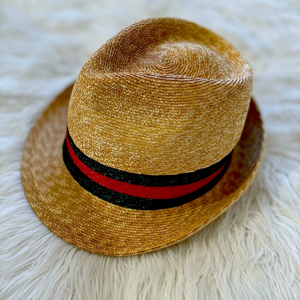 Woven straw bucket hat